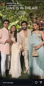 Aadar Jain and Alekha Advani in another picture from the ceremony. Aadar Jain and Alekha Advani in another picture from the ceremony.