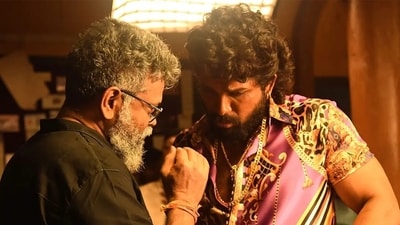 Sukumar and Allu Arjun on the sets of Pushpa. Sukumar and Allu Arjun on the sets of Pushpa.