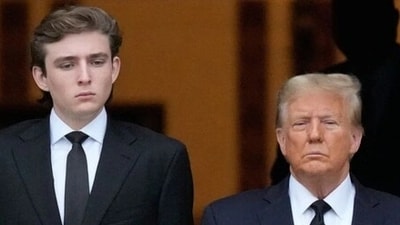 Coleen Rooney reveals unusual comment Donald Trump made to son Barron during her 2018 White House visit (AP) Coleen Rooney reveals unusual comment Donald Trump made to son Barron during her 2018 White House visit (AP)