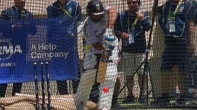 India captain Rohit Sharma practices in nets in Perth (Screengrab - X) India captain Rohit Sharma practices in nets in Perth (Screengrab - X)
