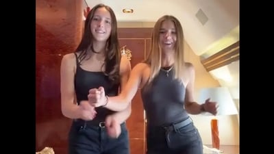Kai Trump and her friend re-enact Donald Trump's YMCA dance moves onboard his private jet (@thekaitrumpgolfer/TikTok) Kai Trump and her friend re-enact Donald Trump's YMCA dance moves onboard his private jet (@thekaitrumpgolfer/TikTok)