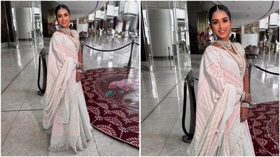 Radhika Merchant wowed at a friend's wedding in a pastel lehenga. (Instagram/@makeupbymausam) Radhika Merchant wowed at a friend's wedding in a pastel lehenga. (Instagram/@makeupbymausam)