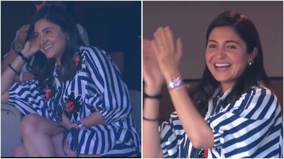 Anushka Sharma dazzled in a chic outfit while supporting Virat Kohli at a Test match. (Instagram) Anushka Sharma dazzled in a chic outfit while supporting Virat Kohli at a Test match. (Instagram)