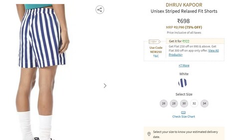 Her shorts costs ₹6,980. (www.ajio.com) Her shorts costs ₹6,980. (www.ajio.com)