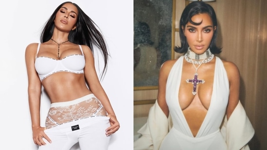 Kim Kardashian's cross connection: The internet doesn't approve of how the SKIMS mogul has been styling holy iconography (Photos: Instagram/kimkardashian)