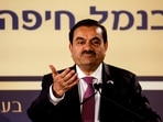 Gautam Adani speaks during an inauguration ceremony after the Adani Group completed the purchase of Haifa Port.