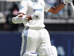 India's Yashasvi Jaiswal celebrates his knock during Day 3 of the first Test match against Australia in the Border Gavaskar Trophy.
India's Yashasvi Jaiswal celebrates his knock during Day 3 of the first Test match against Australia in the Border Gavaskar Trophy.