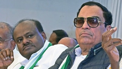 CM Ibrahim said that at least 13 MLAs in the JDS are unhappy with HD Kumaraswamy’s leadership after party’s loss at Channapatna by-election. (ANI) CM Ibrahim said that at least 13 MLAs in the JDS are unhappy with HD Kumaraswamy’s leadership after party’s loss at Channapatna by-election. (ANI)