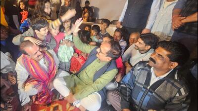 Delhi BJP chief Virendra Sachdeva at a slum cluster in Vinod Nagar on Tuesday. (X/VIRENDRAA SACHDEVA) Delhi BJP chief Virendra Sachdeva at a slum cluster in Vinod Nagar on Tuesday. (X/VIRENDRAA SACHDEVA)