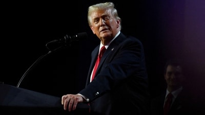 US President-elect Donald Trump takes the stage following early results from the 2024 U.S. presidential election in Palm Beach County Convention Center, in West Palm Beach, Florida, U.S (Callaghan O'Hare/Reuters) US President-elect Donald Trump takes the stage following early results from the 2024 U.S. presidential election in Palm Beach County Convention Center, in West Palm Beach, Florida, U.S (Callaghan O'Hare/Reuters)