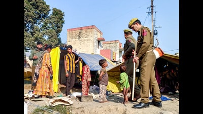 J&K Police conducting verification drives to intensify the crackdown on Rohingya settlements in the region, in Jammu on Tuesday. (ANI) J&K Police conducting verification drives to intensify the crackdown on Rohingya settlements in the region, in Jammu on Tuesday. (ANI)