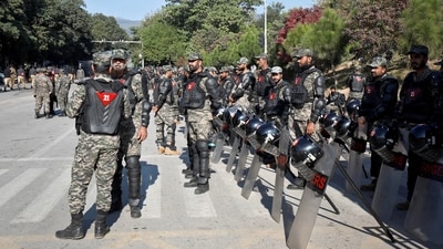 At least four paramilitary troops were killed during the protests in Islamabad. PM Shehbaz Sharif condemned the "extremism" and said that the bloodshed was aimed at achieving "evil political designs". (REUTERS)