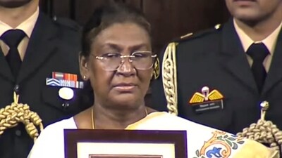 President Droupadi Murmu during 'Samvidhan Divas' function at Samvidhan Sadan (PTI)