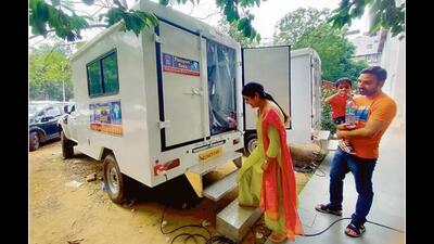 The mobile van facility for passport services. (HT)