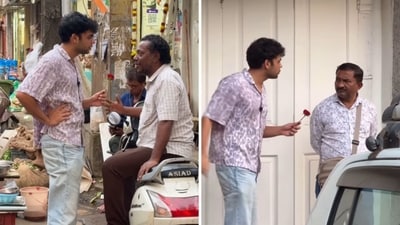 The image shows an influencer asking random Indian men to marry him. (Instagram/@prannayjoshi)