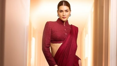 Kriti Sanon's recent red saree look sparked mixed reactions, with Diet Sabya humorously criticizing the look. (Instagram/@sukritigrover) Kriti Sanon's recent red saree look sparked mixed reactions, with Diet Sabya humorously criticizing the look. (Instagram/@sukritigrover)