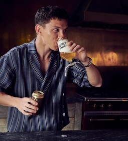 Tom Holland with non alcoholic beer brand Bero. (Source: Instagram) Tom Holland with non alcoholic beer brand Bero. (Source: Instagram)