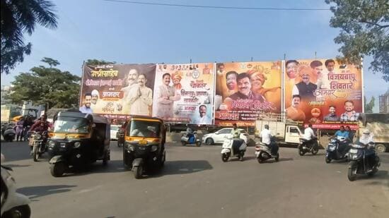 Hoardings, banners of candidates who won the state polls have mushroomed across the city just three days since the election results were declared much to the disappointment of citizens, activists. (MAHENDRA KOLHE/HT)