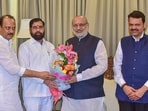 Eknath Shinde with Governor CP Radhakrishnan to tender his resignation as Maharashtra CM.