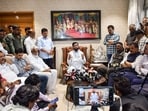 Eknath Shinde during the press conference in Maharashtra.