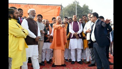 CM Yogi reviews preparations for Mahakumbh in Prayagraj on Wednesday. (HT Photo) CM Yogi reviews preparations for Mahakumbh in Prayagraj on Wednesday. (HT Photo)