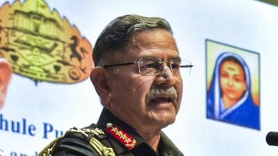 Chief of Army Staff General Upendra Dwivedi delivers General BC Joshi Memorial Lecture 2024 at Savitribai Phule Pune University, in Pune, Wednesday. He said the Indian Army has successfully transformed the theme of terrorism to tourism in Jammu and Kashmir. (PTI) Chief of Army Staff General Upendra Dwivedi delivers General BC Joshi Memorial Lecture 2024 at Savitribai Phule Pune University, in Pune, Wednesday. He said the Indian Army has successfully transformed the theme of terrorism to tourism in Jammu and Kashmir. (PTI)