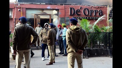 Despite efforts by Chandigarh Police, the suspects remain unidentified, as they concealed their identities by covering their faces with shawls throughout their escape route. (Keshav Singh/HT) Despite efforts by Chandigarh Police, the suspects remain unidentified, as they concealed their identities by covering their faces with shawls throughout their escape route. (Keshav Singh/HT)