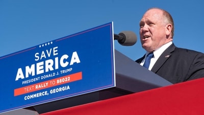 Tom Homan directly threatened Mike Johnston on his Hannity Monday appearance over challenging Trump's mass deportation plans. (AFP) Tom Homan directly threatened Mike Johnston on his Hannity Monday appearance over challenging Trump's mass deportation plans. (AFP)