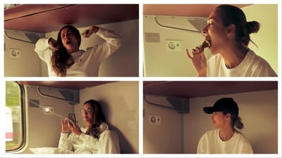 Malaika Arora was joined by her team on the train ride. Malaika Arora was joined by her team on the train ride.