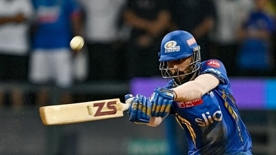 Naman Dhir in full flow against Lucknow Super Giants earlier this year (Getty) Naman Dhir in full flow against Lucknow Super Giants earlier this year (Getty)