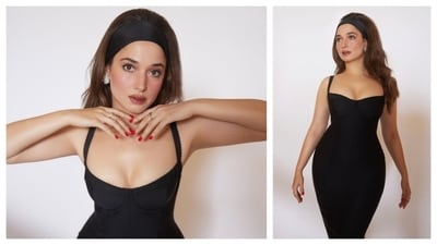 Tamannaah Bhatia is a vision in black in her latest look. Tamannaah Bhatia is a vision in black in her latest look.