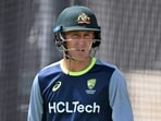 Australia's Marnus Labuschagne prepares to bat during a practice session Australia's Marnus Labuschagne prepares to bat during a practice session