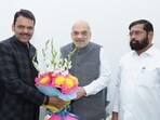 Maharashtra Chief Minister Eknath Shinde and Deputy Chief Minister Devendra Fadnavis met on Thursday with Union Home Minister Amit Shah to discuss forming a new government in the state. Maharashtra Chief Minister Eknath Shinde and Deputy Chief Minister Devendra Fadnavis met on Thursday with Union Home Minister Amit Shah to discuss forming a new government in the state.