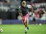 Inter Miami FC forward Luis Suarez (9) warms up before a match.