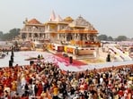 The gathering during the consecration ceremony of Ram Temple in Ayodhya on January 22 this year. (ANI) The gathering during the consecration ceremony of Ram Temple in Ayodhya on January 22 this year. (ANI)