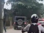 The person who was driving the SUV was going on the footpath in Bengaluru when pedestrians were walking on it, causing danger to their lives. The person who was driving the SUV was going on the footpath in Bengaluru when pedestrians were walking on it, causing danger to their lives.