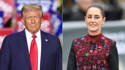 US President-elect Donald Trump said November 27, 2024 that Mexico's leader, Claudia Sheinbaum, had agreed to "stop" migration during a conversation between the pair, "effectively closing" the border between their countries. (AFP) US President-elect Donald Trump said November 27, 2024 that Mexico's leader, Claudia Sheinbaum, had agreed to "stop" migration during a conversation between the pair, "effectively closing" the border between their countries. (AFP)