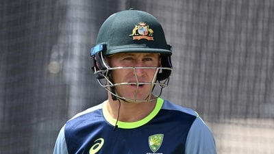 Australia's Marnus Labuschagne prepares to bat during a practice session (AFP) Australia's Marnus Labuschagne prepares to bat during a practice session (AFP)