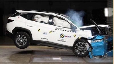 Hyundai Tucson is the first car from the manufacturer to get tested by Bharat NCAP. Hyundai Tucson is the first car from the manufacturer to get tested by Bharat NCAP.