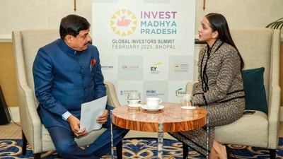 Madhya Pradesh Chief Minister Mohan Yadav during a one-on-one discussion with UK industrialists and business leaders to explore investment opportunities and foster direct collaboration, in United Kingdom. (PTI) Madhya Pradesh Chief Minister Mohan Yadav during a one-on-one discussion with UK industrialists and business leaders to explore investment opportunities and foster direct collaboration, in United Kingdom. (PTI)
