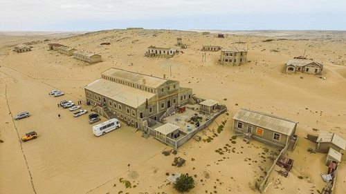 There were several schools, hospitals, and some of the finest examples of German architecture in Namibia when Germans travelled to Kolmanskop in search of diamonds. There were several schools, hospitals, and some of the finest examples of German architecture in Namibia when Germans travelled to Kolmanskop in search of diamonds.