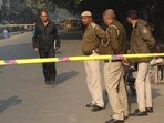 Barricades in place at the site of the blast in Prashant Vihar in New Delhi on Friday. (Vipin Kumar/HT Photo) Barricades in place at the site of the blast in Prashant Vihar in New Delhi on Friday. (Vipin Kumar/HT Photo)