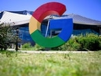A large Google logo is seen at Google's Bay View campus in Mountain View, California, on August 13, 2024