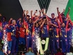 Players of Karachi Kings celebrate after winning the Pakistan Super League title. Players of Karachi Kings celebrate after winning the Pakistan Super League title.