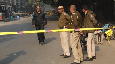 Barricades in place at the site of the blast in Prashant Vihar in New Delhi on Friday. (Vipin Kumar/HT Photo) Barricades in place at the site of the blast in Prashant Vihar in New Delhi on Friday. (Vipin Kumar/HT Photo)