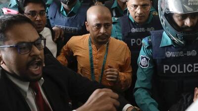 Chinmoy Krishna Das, a Hindu leader being escorted by the police at the Chattogram Metropolitan Magistrate Court, in Chattogram, Bangladesh on November 26. (REUTERS FILE) Chinmoy Krishna Das, a Hindu leader being escorted by the police at the Chattogram Metropolitan Magistrate Court, in Chattogram, Bangladesh on November 26. (REUTERS FILE)