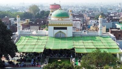 Friday prayers in progress amid tight security at Shahi Jama Masjid, Sambhal. (ANI) Friday prayers in progress amid tight security at Shahi Jama Masjid, Sambhal. (ANI)