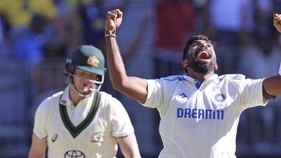 India's captain Jasprit Bumrah celebrates the wicket of Australia's Steve Smith. (AP) India's captain Jasprit Bumrah celebrates the wicket of Australia's Steve Smith. (AP)