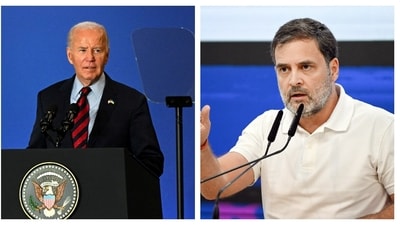 US president Joe Biden and Leader of the Opposition in Lok Sabha Rahul Gandhi. (File) US president Joe Biden and Leader of the Opposition in Lok Sabha Rahul Gandhi. (File)