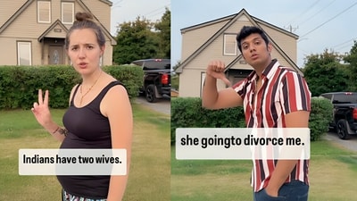 Indian-Canadian couple shared viral video debunking cultural misconceptions, gaining millions of views. (Instagram/indian_canadian_couple) Indian-Canadian couple shared viral video debunking cultural misconceptions, gaining millions of views. (Instagram/indian_canadian_couple)
